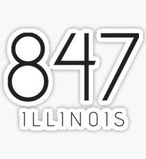 ILLINOIS 847 • BLACK Sticker