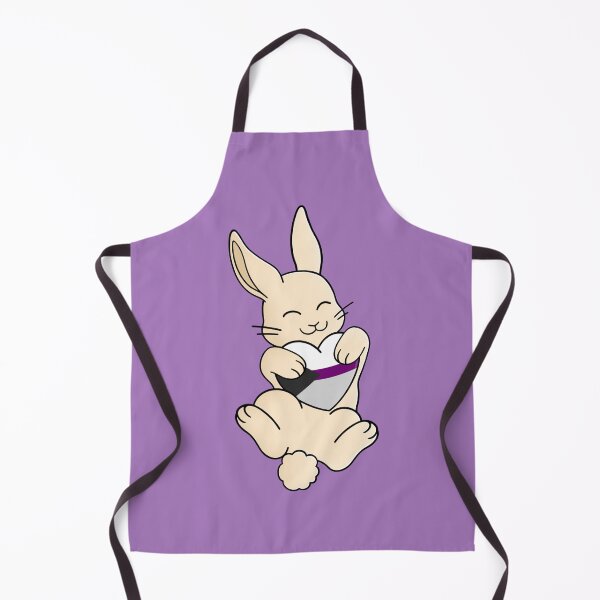 Item preview, Cute Happy White Rabbit Holding a Demisexual Flag Heart designed and sold by AroAxel.