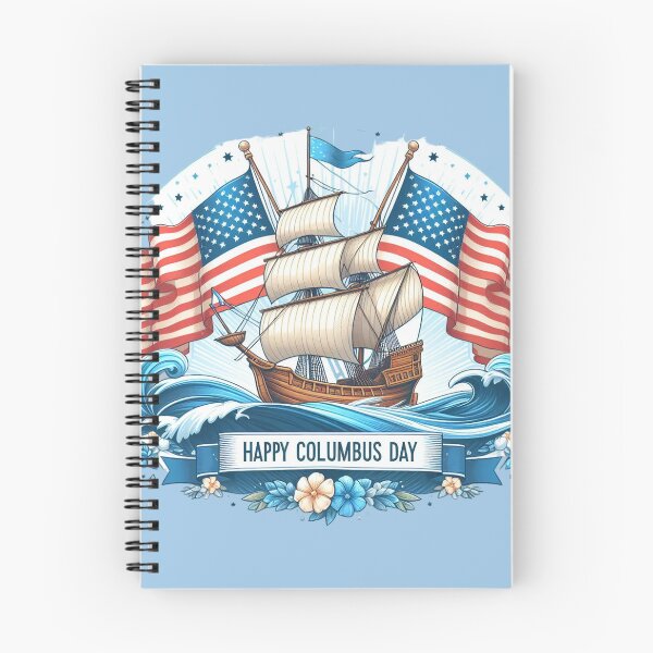 Artikelvorschau, Fröhliche Columbus-Day-Feier mit Großsegler und amerikanischen Flaggen entworfen und verkauft von 19Beauty.
