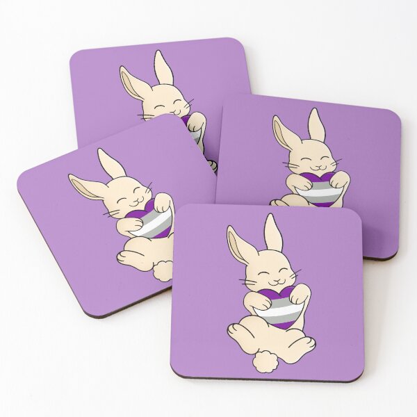 Item preview, Cute Happy White Rabbit Holding a Greysexual Flag Heart designed and sold by AroAxel.