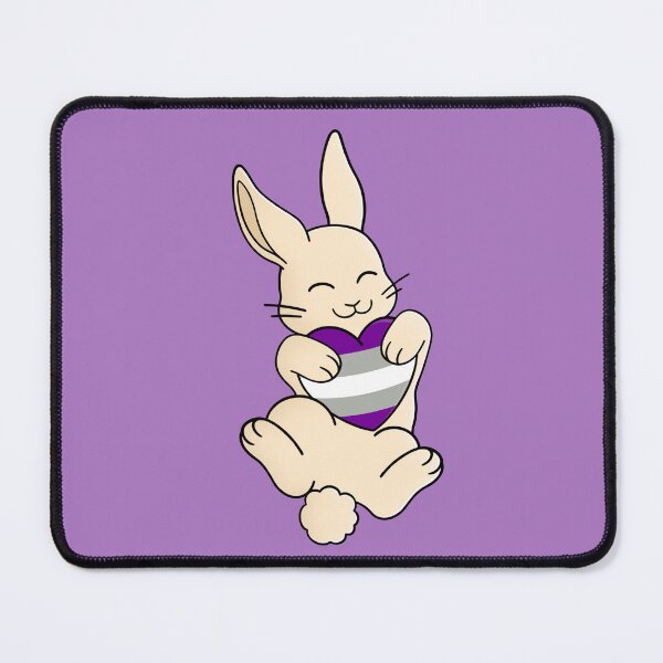 Item preview, Cute Happy White Rabbit Holding a Greysexual Flag Heart designed and sold by AroAxel.