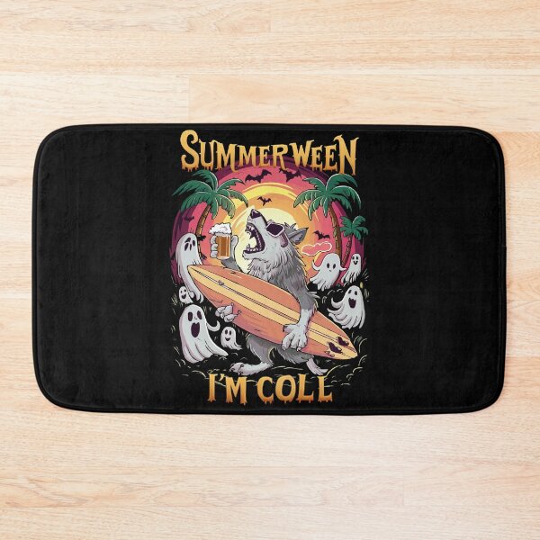 Item preview, Summerween I'm Cool Wolf celebrating with ghosts and bats designed and sold by Mahilis.