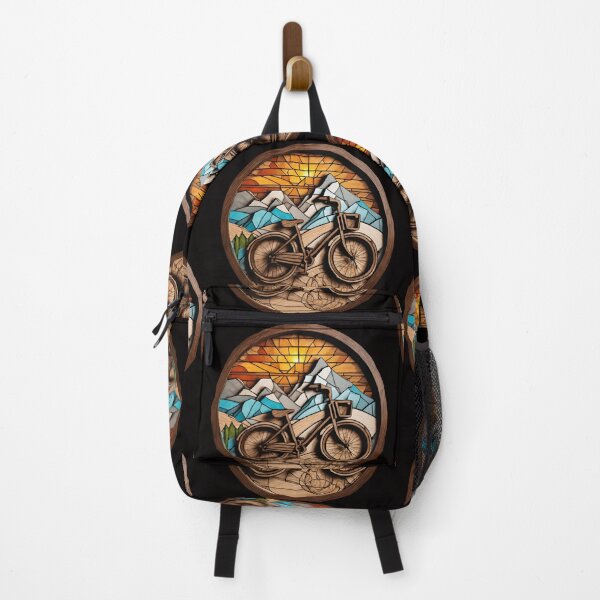 Item preview, Stained Glass Bike and Mountains 3D - Graffiti Style Pyrography designed and sold by Monika Turemka.