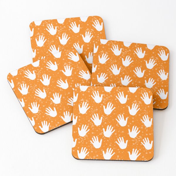 Item preview, Orange White Hands Pattern Design designed and sold by PatternTitan.