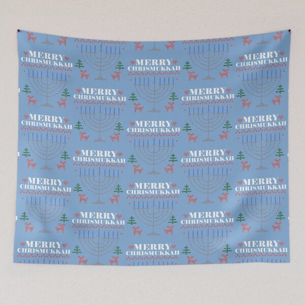 Item preview, Merry Chrismukkah Happy Hanukkah + Merry Christmas Ugly Sweater designed and sold by darkskydelights.