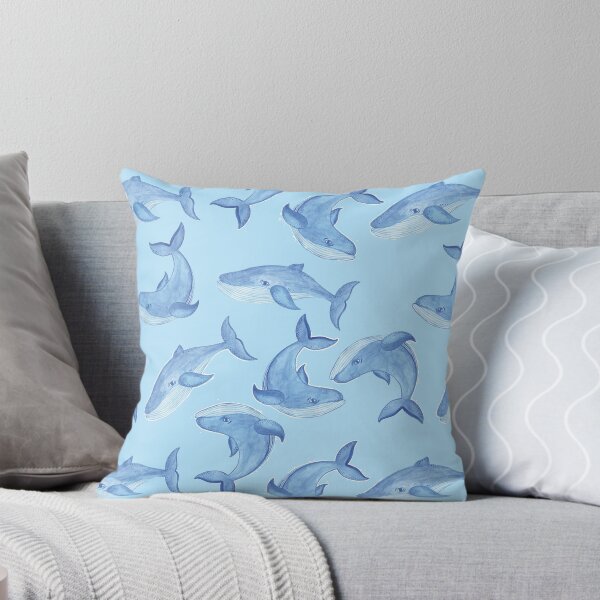 Item preview, Save The Whales Blue Watercolor Whales designed and sold by AtelierA26.