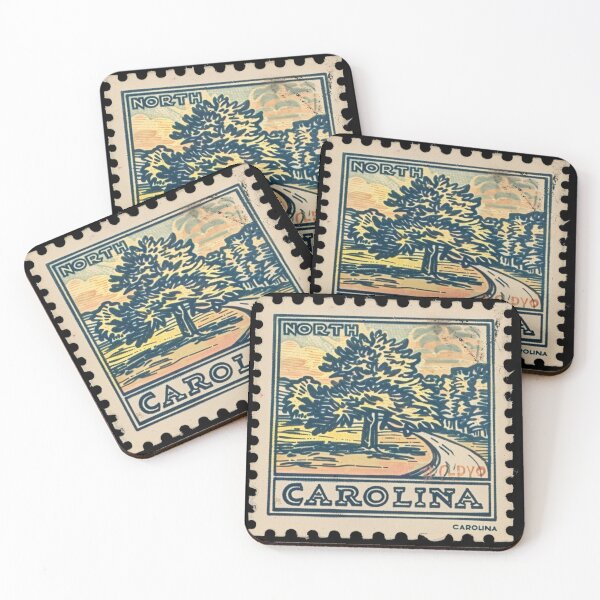 Item preview, Vintage North Carolina Scenic Landscape Stamp - Collectible Travel Art designed and sold by tiigerdad.