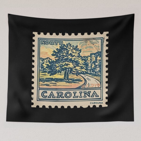 Item preview, Vintage North Carolina Scenic Landscape Stamp - Collectible Travel Art designed and sold by tiigerdad.