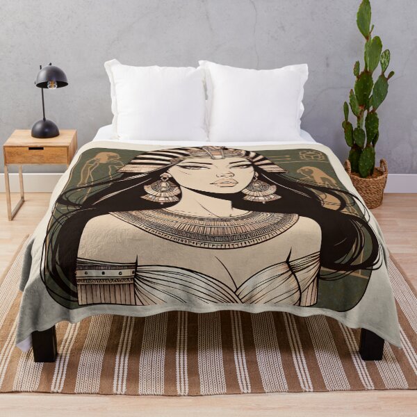 Item preview, Cleopatra Philopator - Ancient Egyptian hieroglyphic wall painting.  designed and sold by ABIR ILLUSTRATION.