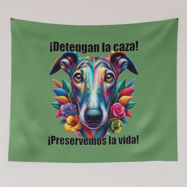 Item preview, Detengan La Caza! Preservemos la vida!- Stop the hunt! Preserve life! Galgo in colorful designed and sold by Berlini.