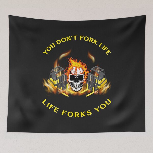 Item preview, Twin Forklift Skull in Flames Forklift Certified You Don't Fork Life, Life Forks You YY designed and sold by TeamsterLife.