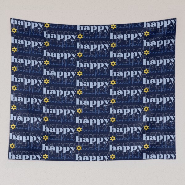 Item preview, Modern Happy Hanukkah Stacked Typography  designed and sold by darkskydelights.