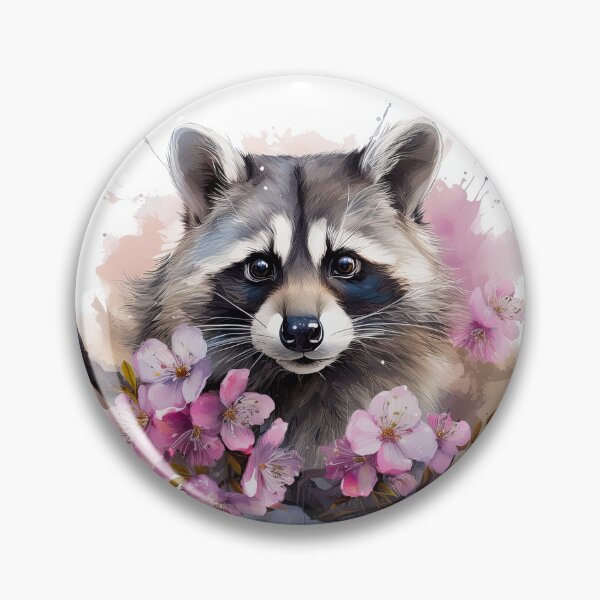 Item preview, Raccoon with Cherry Blossoms, cute animal designed and sold by Eamornia.