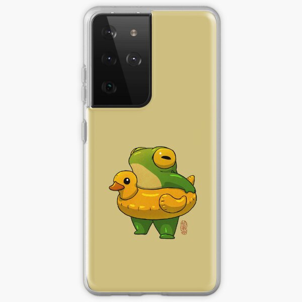 Aperçu de l'œuvre heure d'été mignonne grenouille canard piscine floatie illustration style asiatique créée et vendue par DingHuArt.