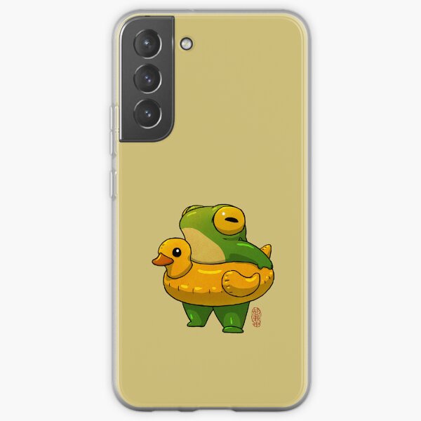 Aperçu de l'œuvre heure d'été mignonne grenouille canard piscine floatie illustration style asiatique créée et vendue par DingHuArt.