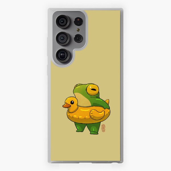 Aperçu de l'œuvre heure d'été mignonne grenouille canard piscine floatie illustration style asiatique créée et vendue par DingHuArt.