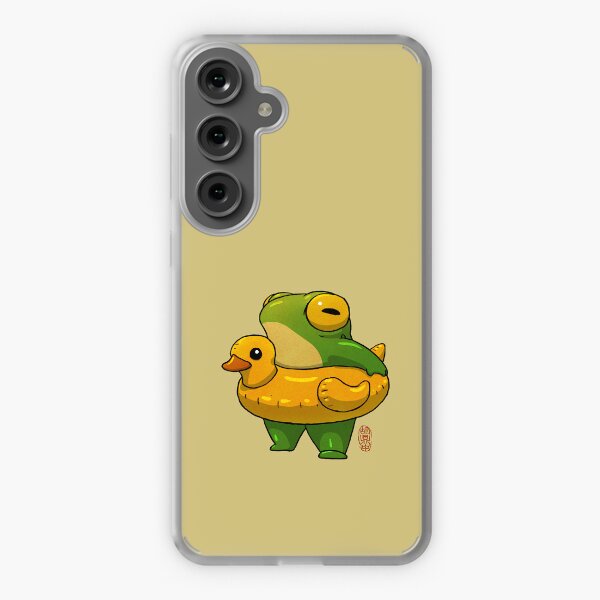 Aperçu de l'œuvre heure d'été mignonne grenouille canard piscine floatie illustration style asiatique créée et vendue par DingHuArt.