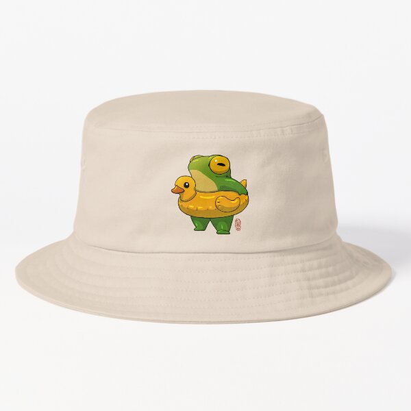Item preview, cute summer time ducky frog swimming pool floatie artwork asian style designed and sold by DingHuArt.