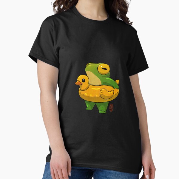 Artikel-Vorschau von süße Sommerzeit Ente Frosch Schwimmbad Floatie Kunstwerk asiatischen Stil, designt und verkauft von DingHuArt.