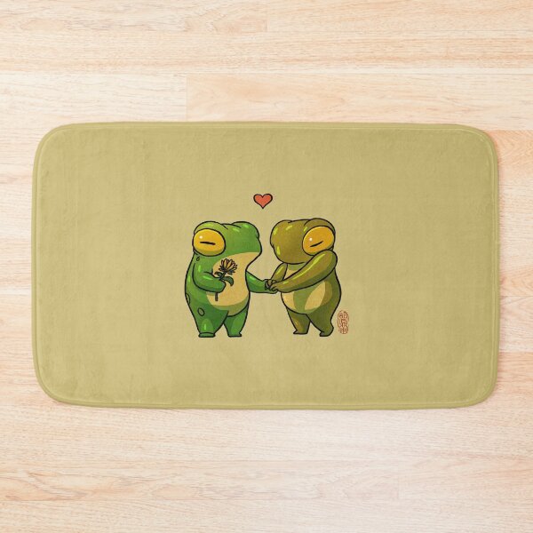 Item preview, lovey cute shy romantic frogs artwork asian style designed and sold by DingHuArt.