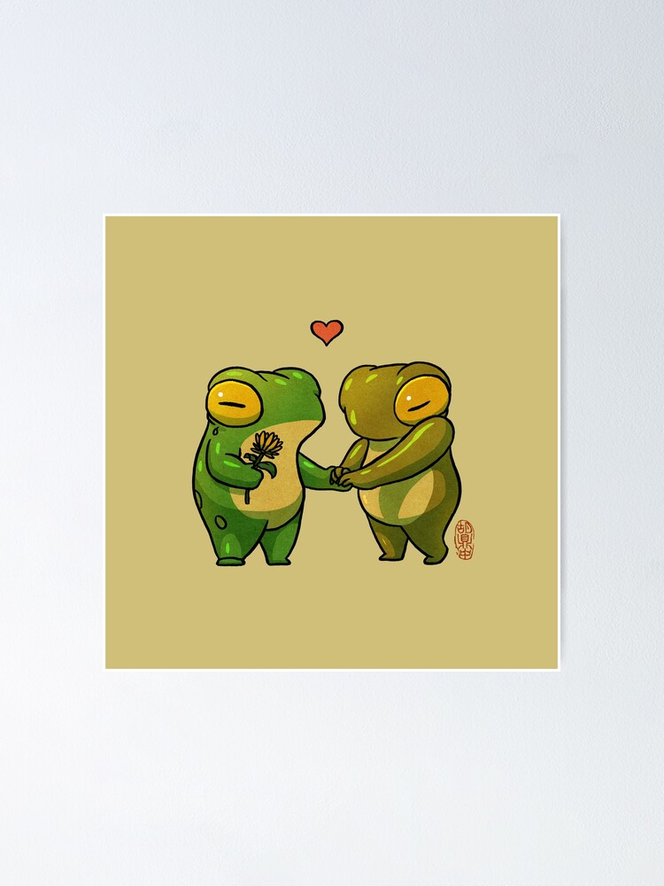 lovey cute shy romantic frogs artwork asian style