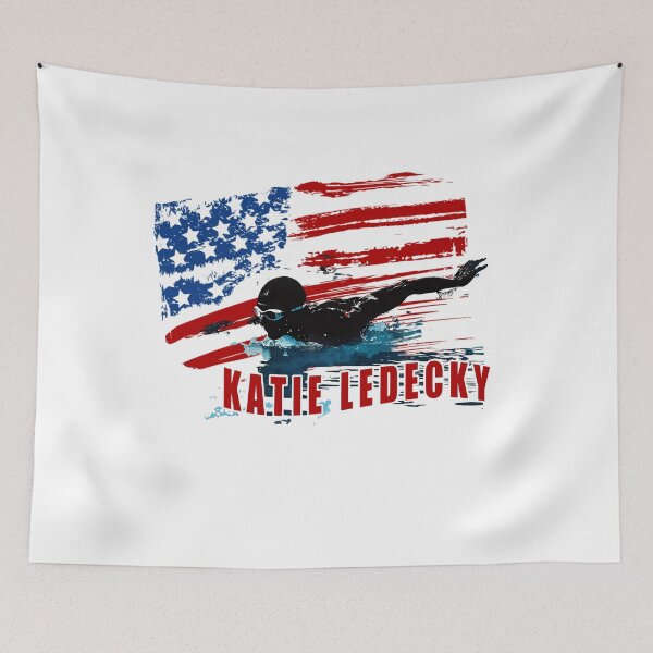 Item preview, Katie Ledecky with the American flag designed and sold by muta1993.