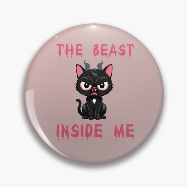 Item preview, the beast inside me funny quotes black kitty adorable illustration designed and sold by La Loca.