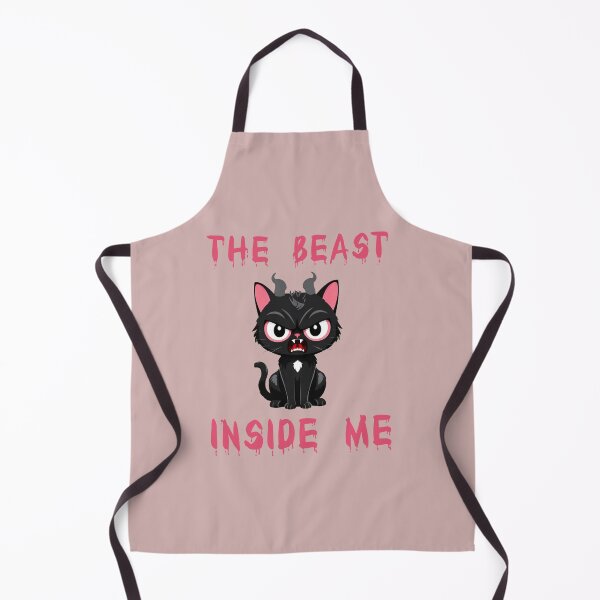 Item preview, the beast inside me funny quotes black kitty adorable illustration designed and sold by La Loca.