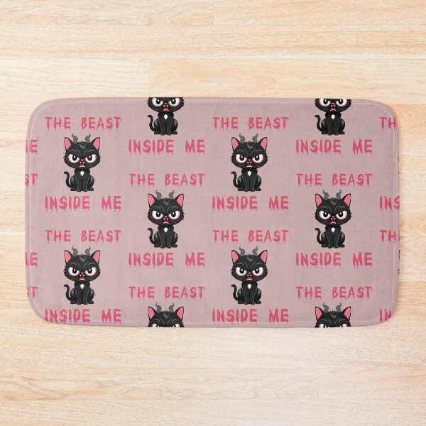 Item preview, the beast inside me funny quotes black kitty adorable illustration designed and sold by La Loca.
