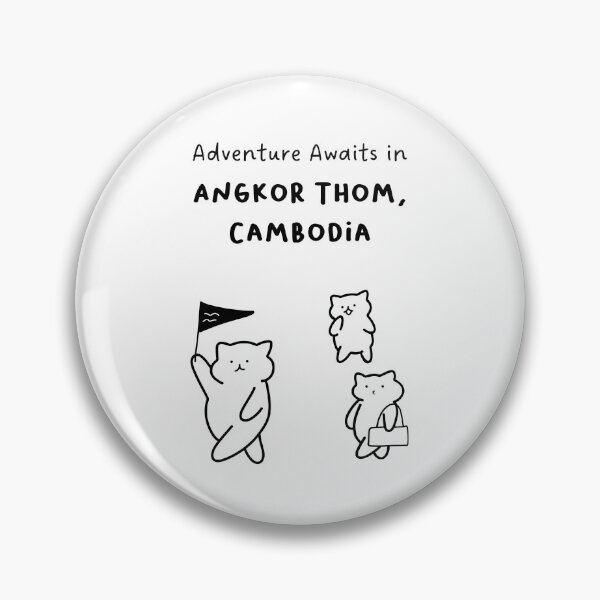 Item preview, Adventure Awaits in Angkor Thom, Cambodia | Cute Cat Characters in Minimalist Line Art designed and sold by RM-Journey.