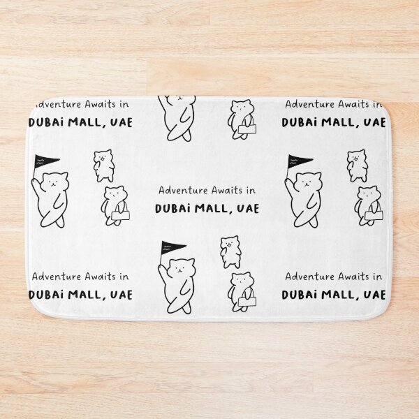 Item preview, Adventure Awaits in Dubai Mall, United Arab Emirates | Cute Cat Characters in Minimalist Line Art designed and sold by RM-Journey.