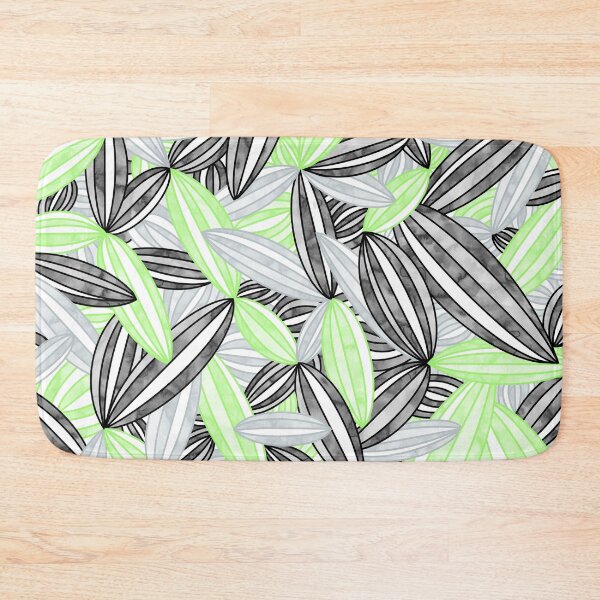 Item preview, Agender Pride Abstract Zen Flower Petals Green Grey Black White designed and sold by JoyfulJen.