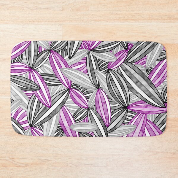 Item preview, Asexual Pride Abstract Zen Flower Petals Purple Grey Black designed and sold by JoyfulJen.