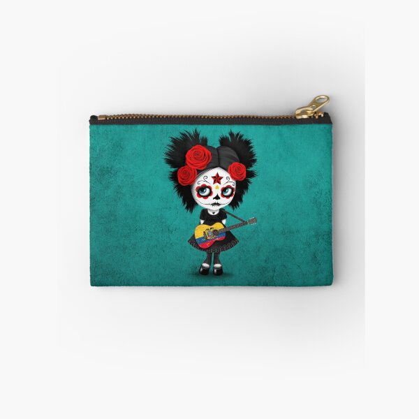Item preview, Sugar Skull Girl Playing Ecuadorian Flag Guitar designed and sold by JeffBartels.