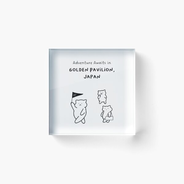 Item preview, Adventure Awaits in Golden Pavilion, Japan | Cute Cat Characters in Minimalist Line Art designed and sold by RM-Journey.