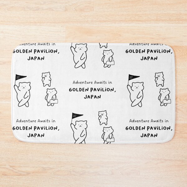 Item preview, Adventure Awaits in Golden Pavilion, Japan | Cute Cat Characters in Minimalist Line Art designed and sold by RM-Journey.