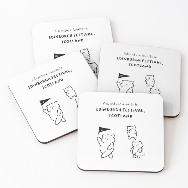 Item preview, Adventure Awaits in Edinburgh Festival, Scotland | Cute Cat Characters in Minimalist Line Art designed and sold by RM-Journey.