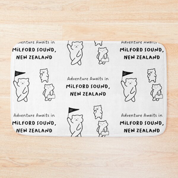 Item preview, Adventure Awaits in Milford Sound, New Zealand | Cute Cat Characters in Minimalist Line Art designed and sold by RM-Journey.