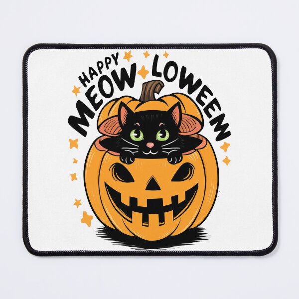Item preview, Happy Meowlloween Black Cat Pumpkin designed and sold by Mosaic-97.