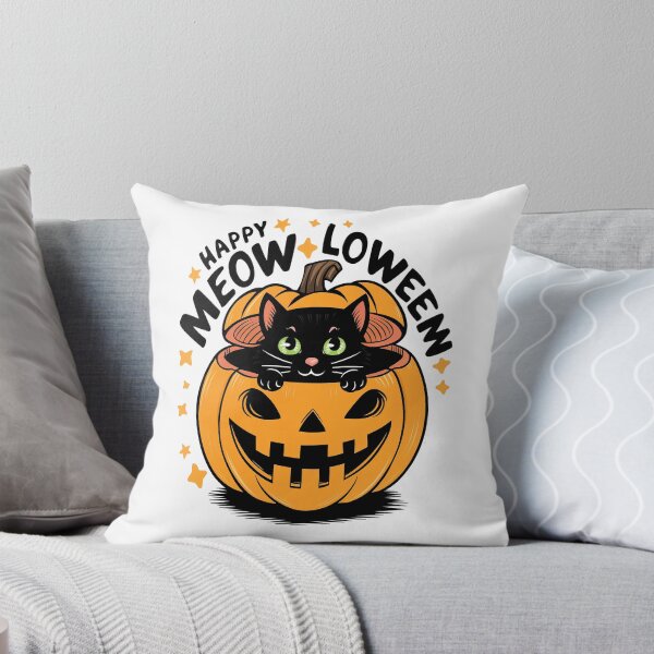 Item preview, Happy Meowlloween Black Cat Pumpkin designed and sold by Mosaic-97.