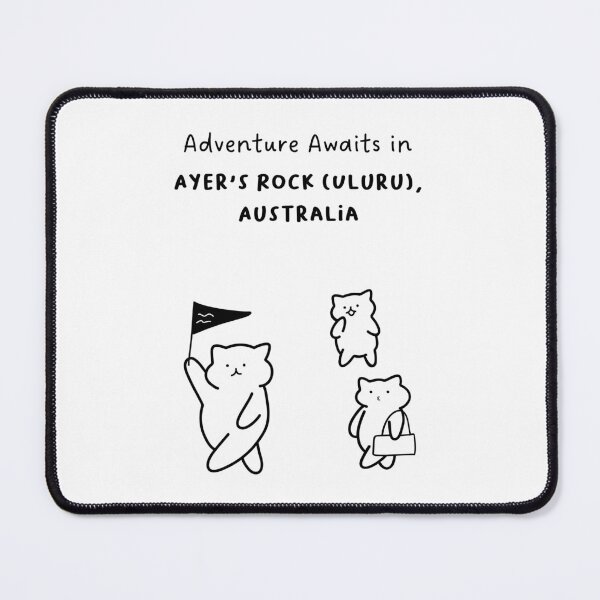 Item preview, Adventure Awaits in Ayers Rock (Uluru), Australia | Cute Cat Characters in Minimalist Line Art designed and sold by RM-Journey.