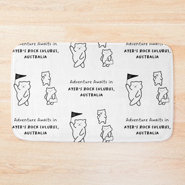 Item preview, Adventure Awaits in Ayers Rock (Uluru), Australia | Cute Cat Characters in Minimalist Line Art designed and sold by RM-Journey.