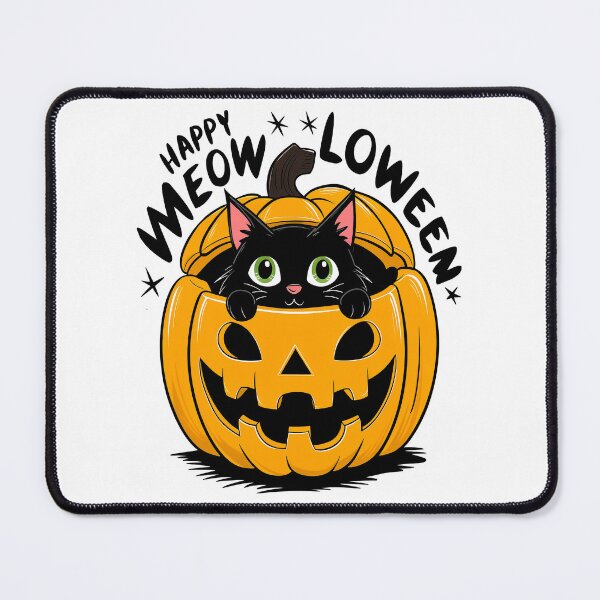 Item preview, Cute Black Cat in Pumpkin Wearing Witch Hat for Meowlloween designed and sold by Mosaic-97.