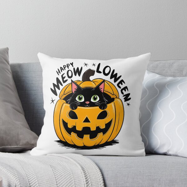Item preview,  Cute Black Cat in Pumpkin Wearing Witch Hat for Meowlloween designed and sold by Mosaic-97.