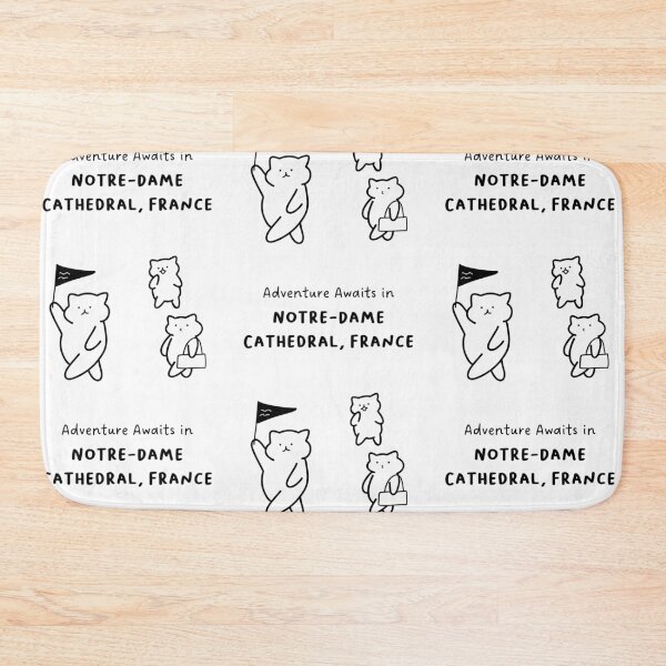Item preview, Adventure Awaits in Notre-Dame Cathedral, France | Cute Cat Characters in Minimalist Line Art designed and sold by RM-Journey.