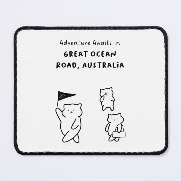 Item preview, Adventure Awaits in Great Ocean Road, Australia | Cute Cat Characters in Minimalist Line Art designed and sold by RM-Journey.