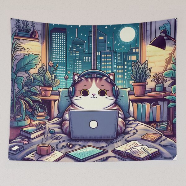 Item preview, LoFi cat designed and sold by DRAGONFIASCO.