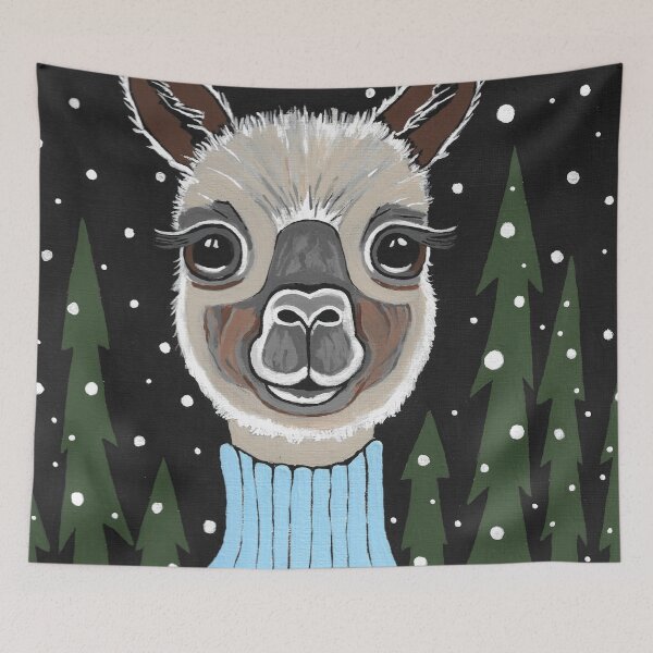 Item preview, Christmas Winter Alpaca designed and sold by Sartoris Art.