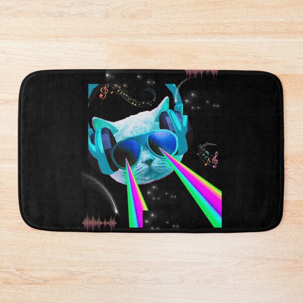 Item preview, DJ Space Cat With Rainbows designed and sold by Planet Agora.