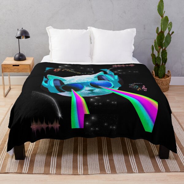 Item preview, DJ Space Cat With Rainbows designed and sold by Planet Agora.